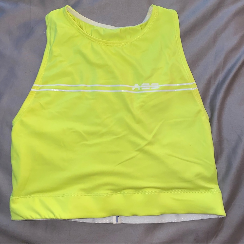 Adam Selman Sport neon racer back bra top